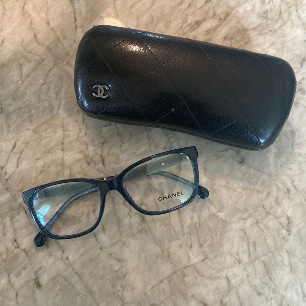 Chanel optical / eye glasses 3262 1441 in blue with case